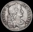London Coins : A193 : Lot 1085 : Crown 1679 Third Bust TRICESIMO PRIMO edge ESC 56, Bull 403 bright and bold Fine with some uneven bl...