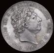 London Coins : A193 : Lot 1104 : Crown 1818 LVIII edge ESC 211, Bull 2005 EF and richly toned with a few scuffs obverse