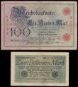 London Coins : A193 : Lot 116 : Germany Reichsbanknote  (2 )100 Mark Pick 22 (Rosenberg 20) dated 17th April 1903 serial number 5036...
