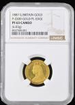 London Coins : A193 : Lot 1216 : Farthing 1887 Pattern in Gold Peck-2200, Freeman-935 (R20), W&R-402 (R6). Plain edge. By Ludwig ...