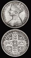 London Coins : A193 : Lot 1273 : Florins (2) 1849 ww obliterated Fine and 1894 nEF