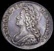 London Coins : A193 : Lot 1359 : Halfcrown 1732 Roses and Plumes ESC 596, Bull 1675 SEXTO edge richly toned EF or better with some mi...