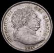 London Coins : A193 : Lot 1367 : Halfcrown 1817 Bull Head ESC 616, Bull 2090 GEF/Unc with a pleasing tone and a toning spot obverse f...