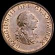 London Coins : A193 : Lot 1463 : Halfpenny 1799 5 Incuse gun ports Peck 1248 UNC with subdued lustre