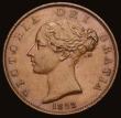 London Coins : A193 : Lot 1471 : Halfpenny 1853 3 over 2 Peck 1538 Chocolate AU