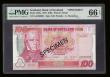 London Coins : A193 : Lot 149 : Scotland Bank of Scotland One Hundred Pounds 18.8.1997 Bruce Pattullo Pick 123b SPECIMEN serial numb...