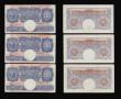 London Coins : A193 : Lot 16 : One Pound Peppiatt (9) B239 1934 (3) 2 being consecutives AU, B260 First Series S83A EF, Blue Shades...