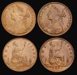 London Coins : A193 : Lot 1605 : Penny 1875 Freeman 80 dies 8+H EF one cleaned, and 1875 Dies 8+J Freeman 82 EF