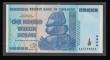 London Coins : A193 : Lot 174 : Zimbabwe 100,000,000,000,000 (One Hundred Trillion) Dollars 2006 Unc and laminated