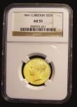 London Coins : A193 : Lot 1889 : Sovereign 1841 Marsh 24 with unbarred A's in GRATIA, NGC AU55 an extremely rare date and type a...