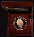London Coins : A193 : Lot 195 : Fifty Pence 2021 50th Anniversary of Decimal Day Gold Proof S.H92 the reverse a clever assemblage co...