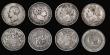 London Coins : A193 : Lot 2119 : Halfcrowns 1819 VF, 1820 George IV Fine, 1823 Shield in Garter VF, 1825 Fine,  1834 both types scrip...