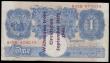 London Coins : A193 : Lot 28 : One Pound Peppiatt Blue Guernsey overprint B249A A02D 874518 Fine and rare with only 122 Peppiatt Bl...
