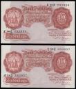 London Coins : A193 : Lot 39 : Ten shillings Beale (2) B266 issued 1950, a consecutively numbered pair series E58Z 293956 & E58...