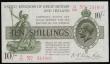 London Coins : A193 : Lot 5 : Ten Shillings 1919 Red, Dash T26  G/22 341601 VF