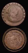 London Coins : A193 : Lot 663 : Smuggler's Box, Penny 1797 hollowed into a smugglers box Good Fine and with a M or W countermar...