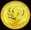 London Coins : A193 : Lot 839 : Liechtenstein 100 Franken Gold 1952 Franz Josef II and Princess Gina Y#17 UNC and pleasing, only 400...