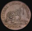 London Coins : A193 : Lot 895 : Sierra Leone Cent 1791 AFRICA. In exergue below lion KM1 plain edge AU-Unc and Prooflike
