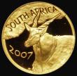 London Coins : A193 : Lot 896 : South Africa 50 Rand Gold 2007 Natura series - Obverse: forepart of Eland to left, Reverse: Three El...