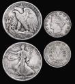 London Coins : A193 : Lot 948 : USA (2) Half Dollar 1917S Fine or better and 5 Cents 1894 VF with a minor edge fault