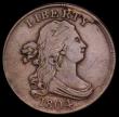 London Coins : A193 : Lot 966 : USA Half Cent 1804 Crosslet 4, stems to wreath VF with a cudd error above RTY of LIBERTY which has s...