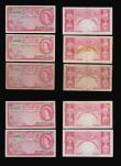 London Coins : A193 : Lot 98 : British Caribbean Territories One Dollar red QEII young portrait at right Pick 7 (5) 5.1.1953 VG, 2....