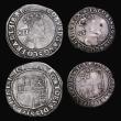 London Coins : A194 : Lot 1050 : Shilling James I 1st coinage, 2nd bust, mint mark Thistle, 1603-4. S.2646. Very Good and Sixpence 16...