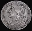 London Coins : A194 : Lot 1083 : Crown 1686 SECVNDO edge ESC 77, Bull 741 Fine, the obverse bold, a small planchet fault by the last ...