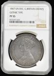 London Coins : A194 : Lot 1101 : Crown 1847 Gothic ESC 288 UNDECIMO NGC PF55