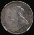 London Coins : A194 : Lot 1110 : Crown 1898 LXI, ESC 314, Bull 2604, NGC MS63 with an eye catching tone, a rare date/edge type combin...