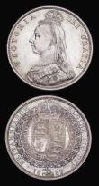 London Coins : A194 : Lot 1150 : Double Florin 1887 Arabic 1 AU/UNC Halfcrown 1887 JH Choice Unc