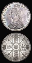 London Coins : A194 : Lot 1156 : Double Florins 1887 (2)  Roman 1 and Arabic 1 GEF-AU and nicely toned