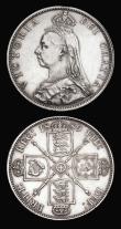 London Coins : A194 : Lot 1202 : Florin 1889 ESC 871, Bull 2957 EF and Florin 1901 GVF/EF the obverse once cleaned