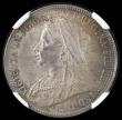 London Coins : A194 : Lot 1208 : Florin 1901 ESC 885, Bull 2972, beautifully toned Unc and in an NGC holder and graded MS62