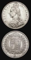 London Coins : A194 : Lot 1311 : Halfcrown 1887 JH EF/AU and Florin 1901 nEF some uneven toning reverse