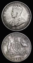 London Coins : A194 : Lot 424 : Australia Shillings (2) 1913 and 1915H both about Fine