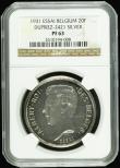 London Coins : A194 : Lot 443 : Belgium 20 Francs 1931 a Proof Essai in Silver Dupriez-2421 choice and brilliant and graded PF63 by ...