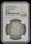 London Coins : A194 : Lot 460 : Belgium 5 Francs Leopold II Silver Pattern partially dated has 18 only below the shield reverse with...