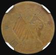London Coins : A194 : Lot 510 : China 10 Cents Republic of China (1920) Crossed Flags in Circle a Brockage Error in a NGC Holder MIN...