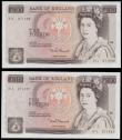 London Coins : A194 : Lot 55 : Ten Pounds Somerset B347 issued 1980 last series (2 consecutives) 31L 271537 and 271538 Unc