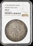 London Coins : A194 : Lot 552 : German States - Saxony Thaler 1618 Johanne Georg Dav 7591 a choice example of this early type and gr...