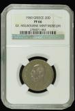 London Coins : A194 : Lot 560 : Greece 20 Drachmai 1960 KM85 VIP Proof London Mint NGC PF66 EX MELBOURNE MINT MUSEUM
