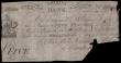 London Coins : A194 : Lot 60 : Bristol Bank 5 Pounds cut-cancelled across signature dated 9th October 1807 number D506 for Miles, V...