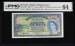 London Coins : A194 : Lot 64 : Bermuda 1 Dollar 1st May 1957 Pick 20b S/N V/1 949875 Choice Uncirculated PMG 64 FOREIGN SUBSTANCE