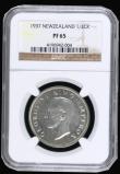 London Coins : A194 : Lot 649 : New Zealand Halfcrown 1937 VIP Proof and graded PF65 by NGC