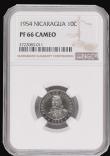 London Coins : A194 : Lot 665 : Nicaragua 10 Cents 1954 VIP Proof NGC PF66 CAMEO