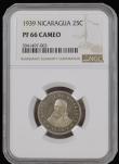 London Coins : A194 : Lot 667 : Nicaragua 25 Cents 1939 VIP Proof London Mint proof of record NGC PF66 CAMEO