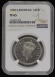 London Coins : A194 : Lot 730 : Southern Rhodesia Halfcrown 1950 VIP Proof and graded PF65 by NGC