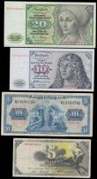 London Coins : A194 : Lot 80 : Germany Federal Republic 1940-80's  (4) Bank Deutscher L&auml;nder issues (2)  5 Deutsche Mark ...