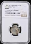 London Coins : A194 : Lot 814 : Penny Edward the Confessor Hammer Cross type S.1182 Lewes Mint, moneyer OSWOLD NGC MS63 rare and des...